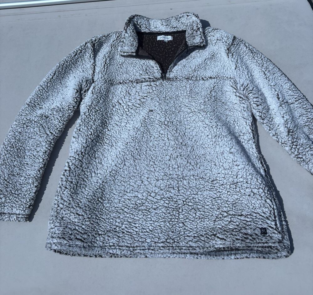 Depart West 2XL Fuzzy Fleece Pullover Grey